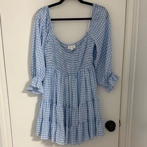 MARBLE Blue and White Textured Top